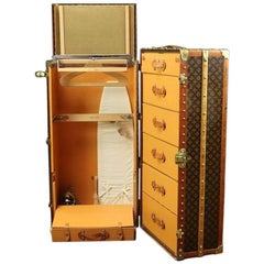 Vintage Louis Vuitton Wardrobe Monogram Trunk Complete, 1930s