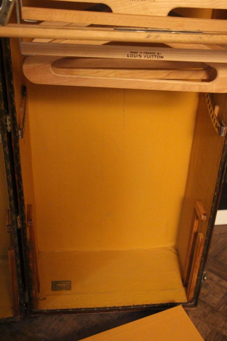 Mid-20th Century Louis Vuitton Wardrobe Trunk, Double Hanging Section Louis Vuitton Steamer Trunk For Sale
