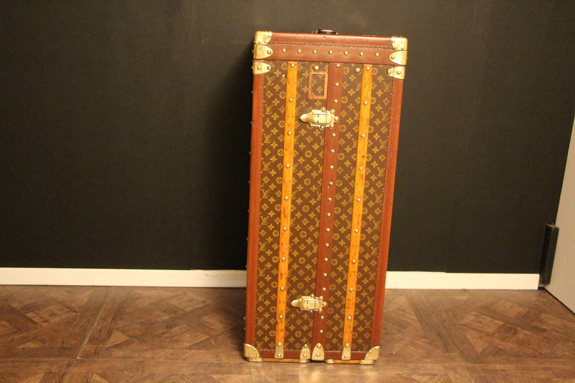 20th Century Louis Vuitton Wardrobe Trunk, Louis Vuitton Steamer Trunk with Double Hanging