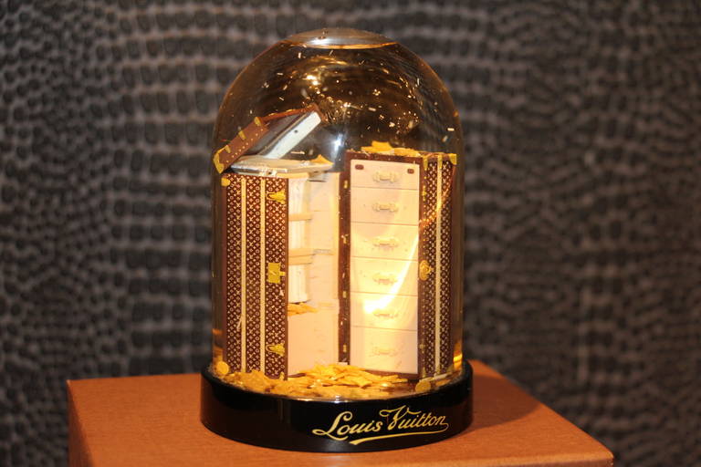 French Louis Vuitton Wardrobe Trunk Snow Globe