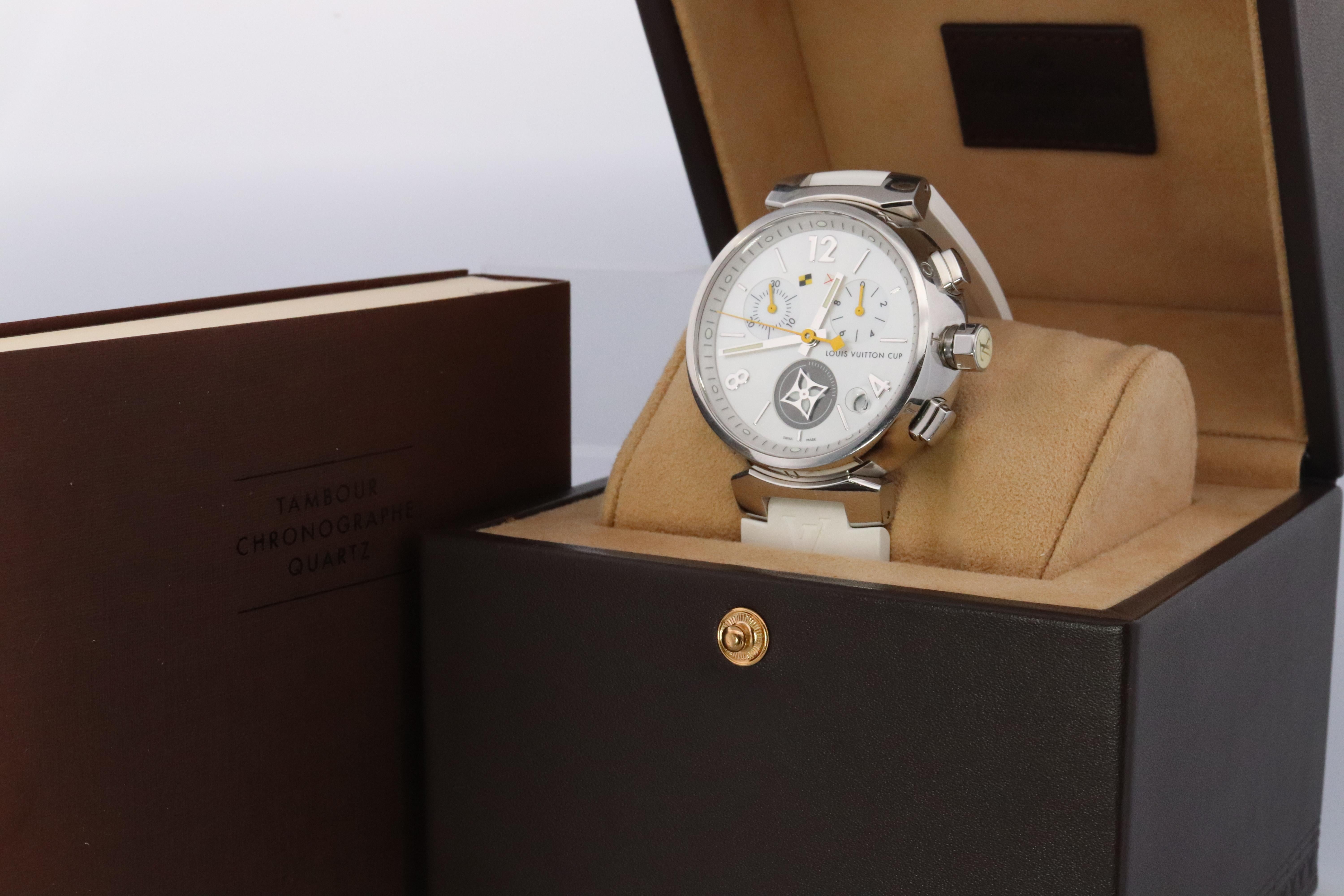 Louis Vuitton Watch. LV Tambour Cup Q11BA Chronograph Quartz For Sale 4