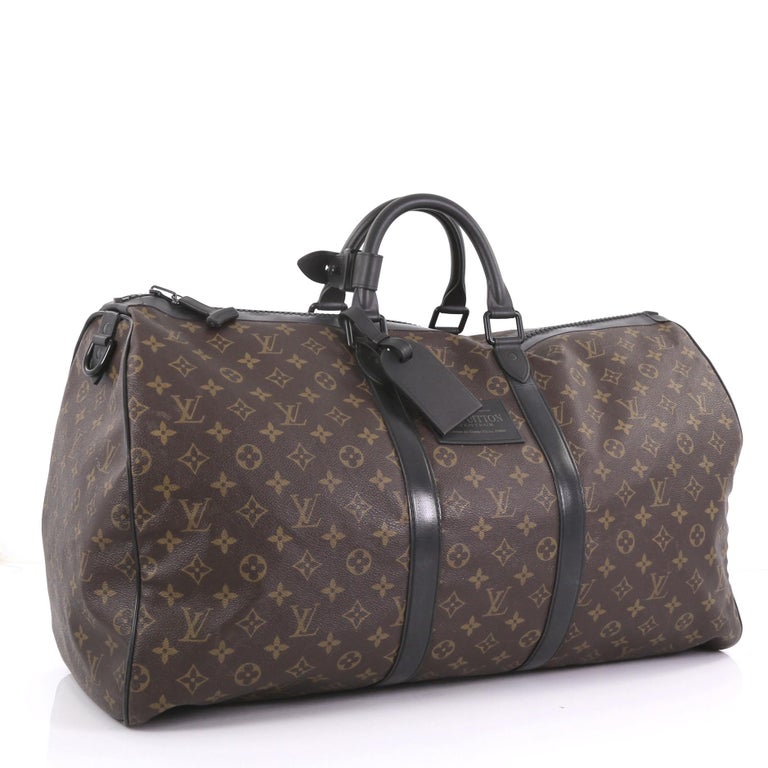 Louis Vuitton Waterproof Keepall Bandouliere Monogram Canvas 55