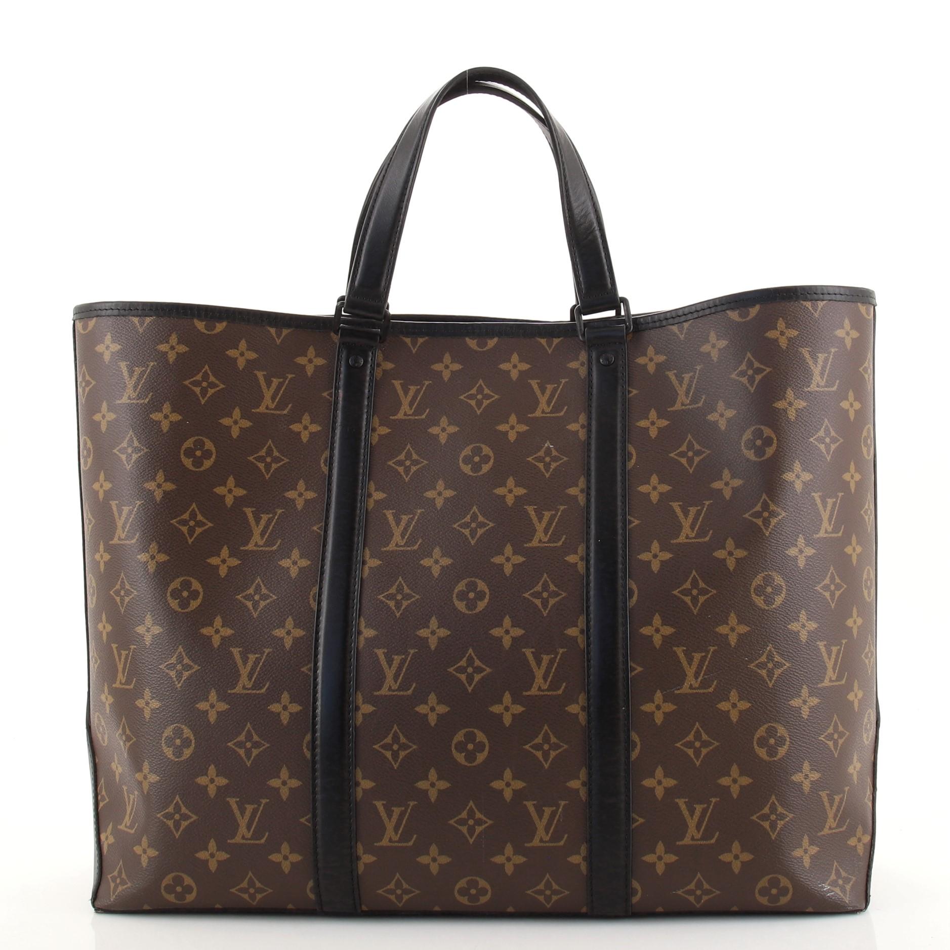 Louis Vuitton Weekend Tote Macassar Monogram Canvas GM In Good Condition In NY, NY