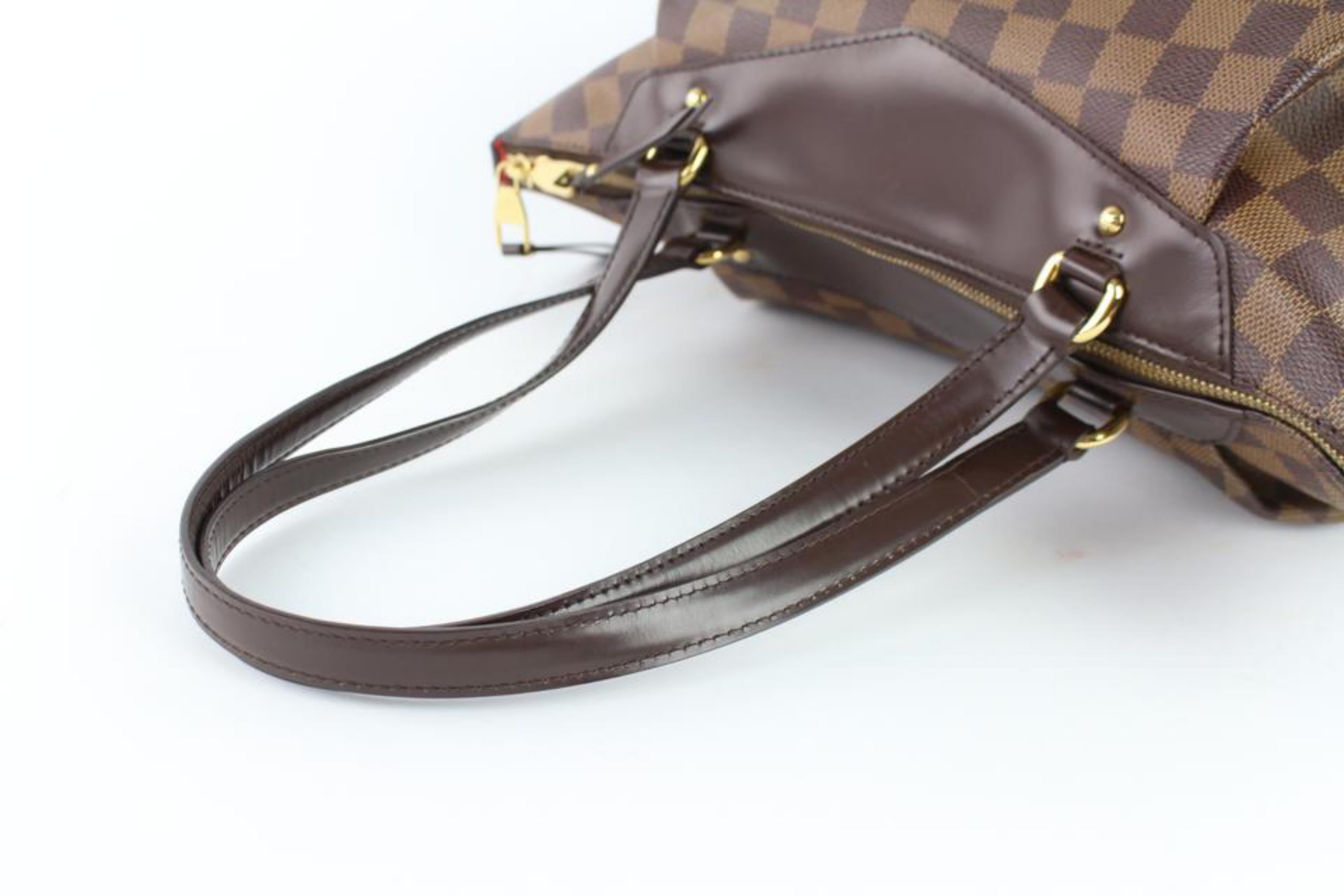 Louis Vuitton Westminster Damier Ebene Gm Zip 7le0108 Brown Coated Canvas Tote For Sale 3