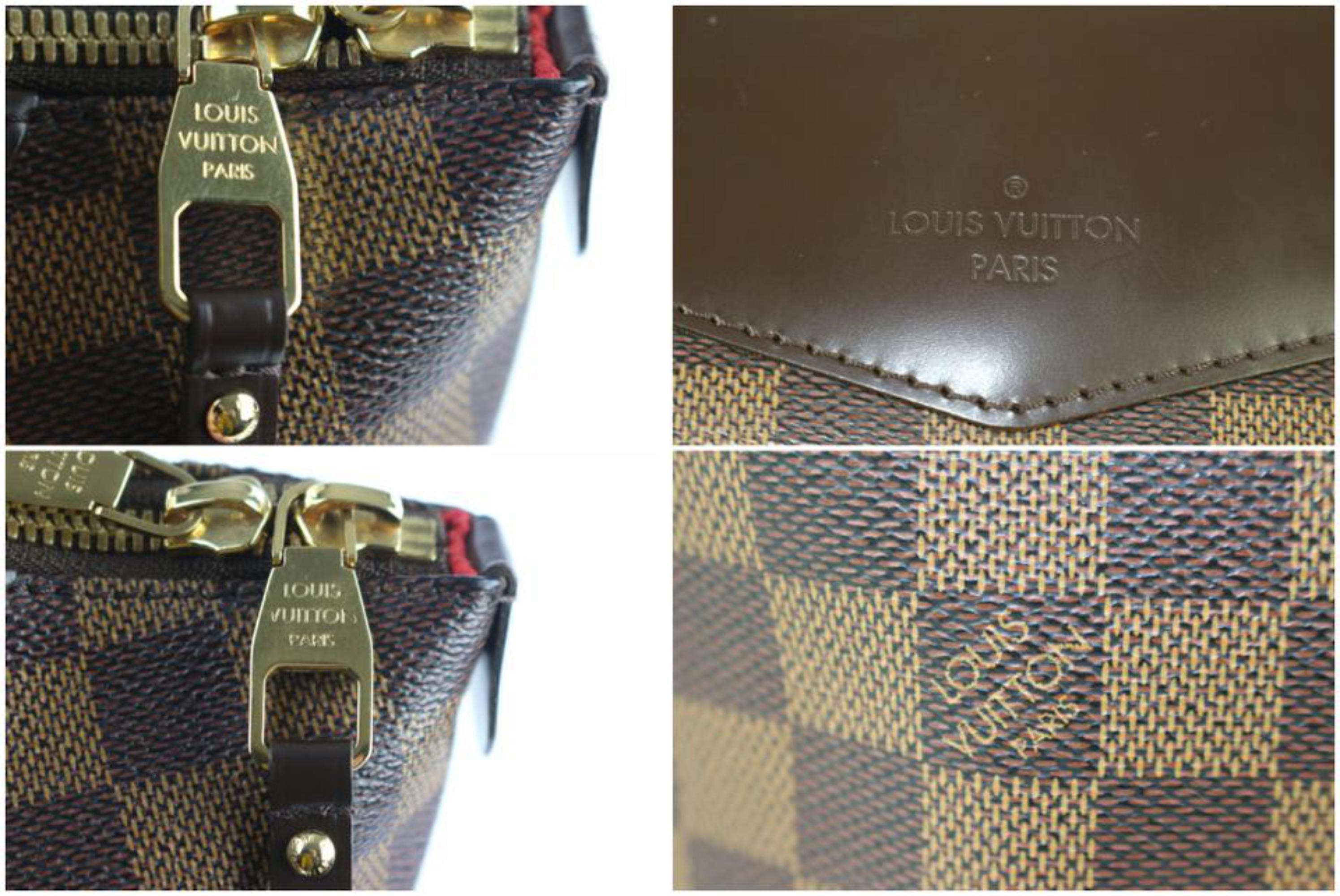 Louis Vuitton Westminster Damier Ebene Gm Zip 7le0108 Brown Coated Canvas Tote For Sale 4