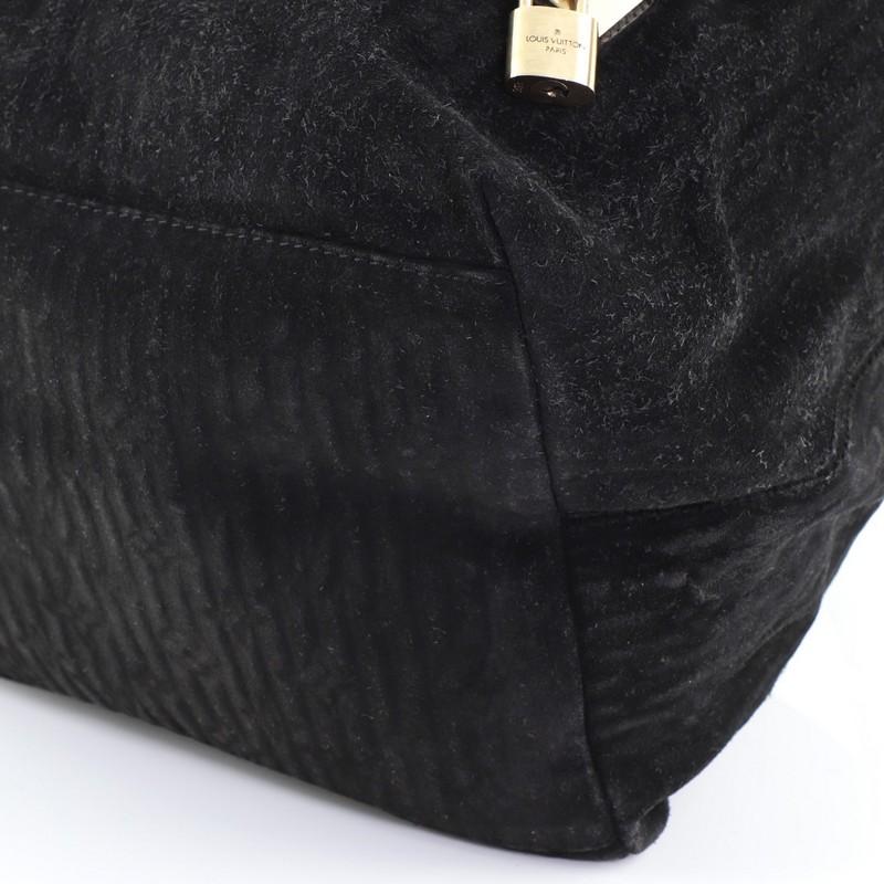 Black Louis Vuitton Whisper Bag Monogram Suede and Python GM