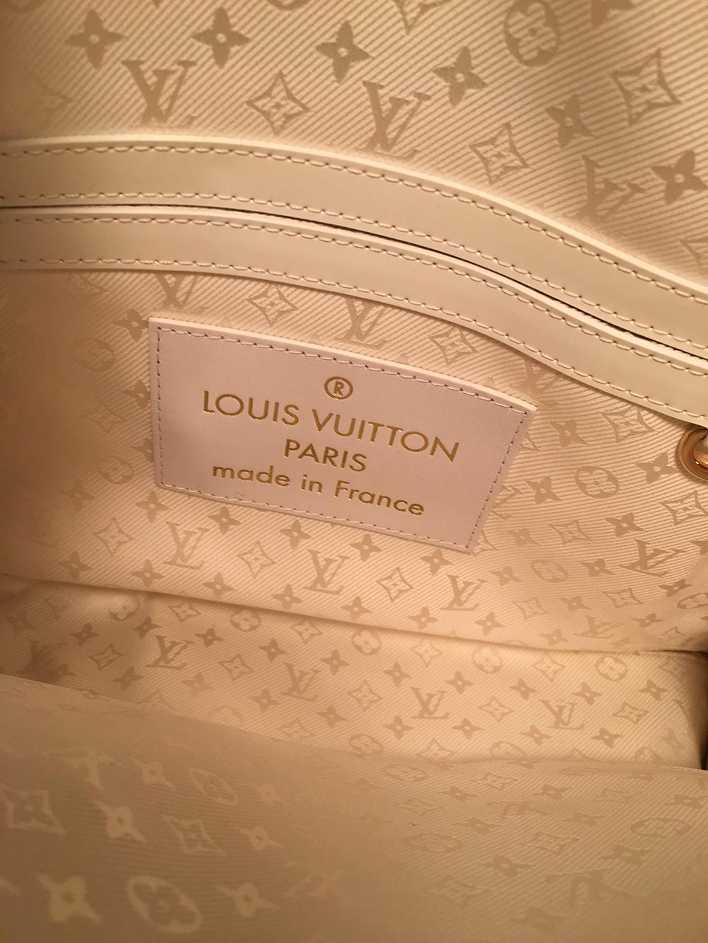 Louis Vuitton White and Gold Braided Street Shopper PM Tote  4