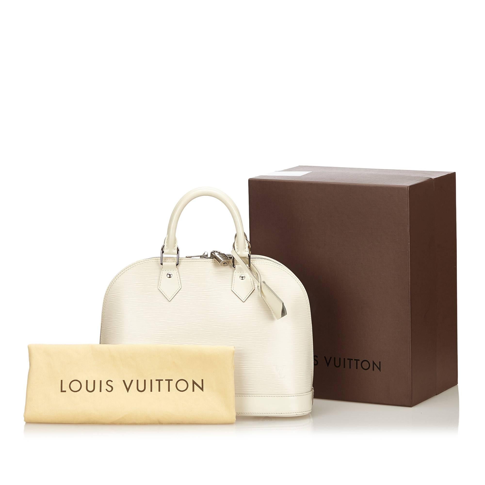 Louis Vuitton White and Ivory Epi Leather Alma Pm Handbag 3
