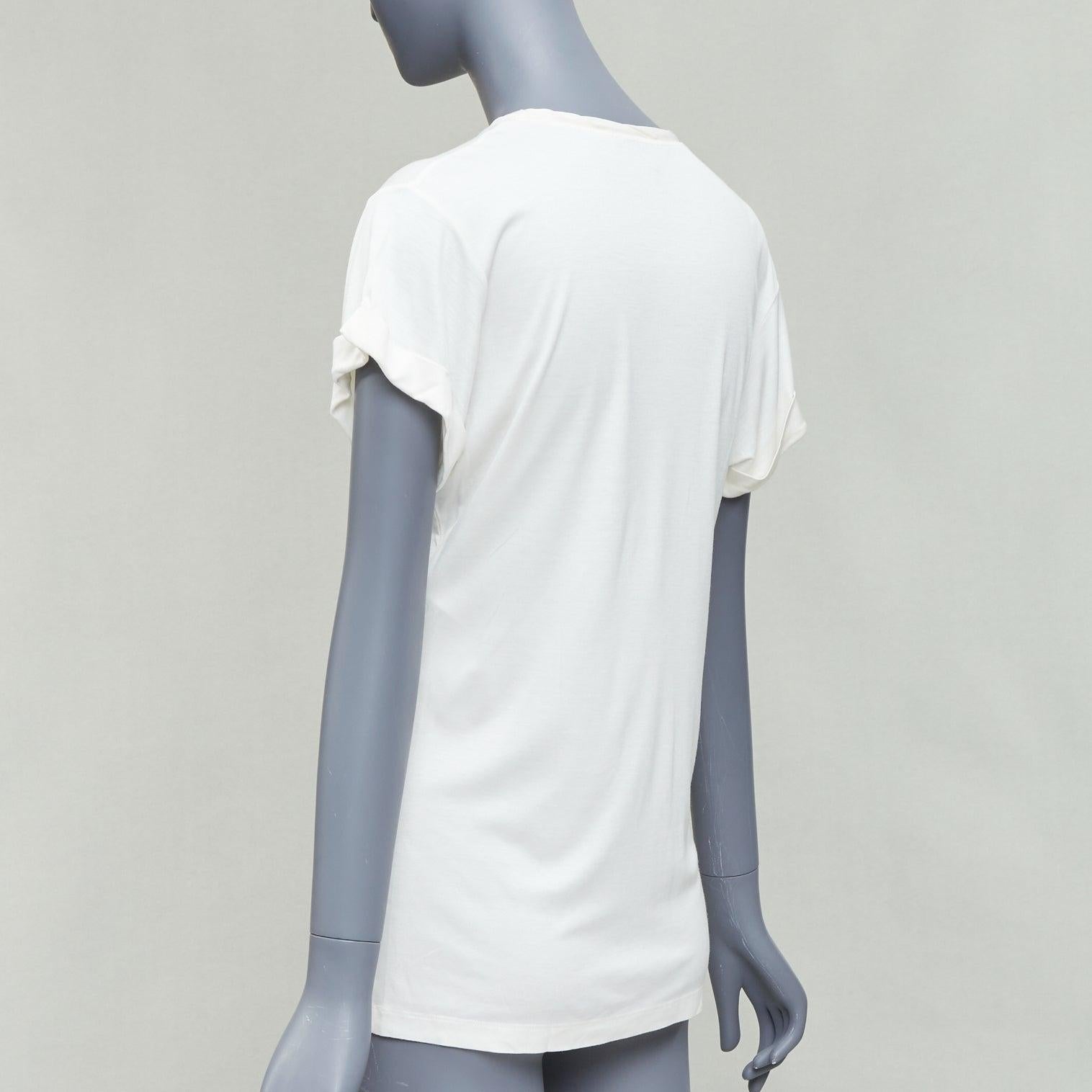 LOUIS VUITTON - Tshirt bianca con stampa in feltro sull'Arco di Trionfo  S in vendita 1