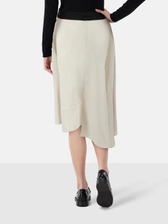 Louis Vuitton White Asymmetric Belted Skirt Size M