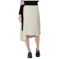 Louis Vuitton White Asymmetric Belted Skirt Size M