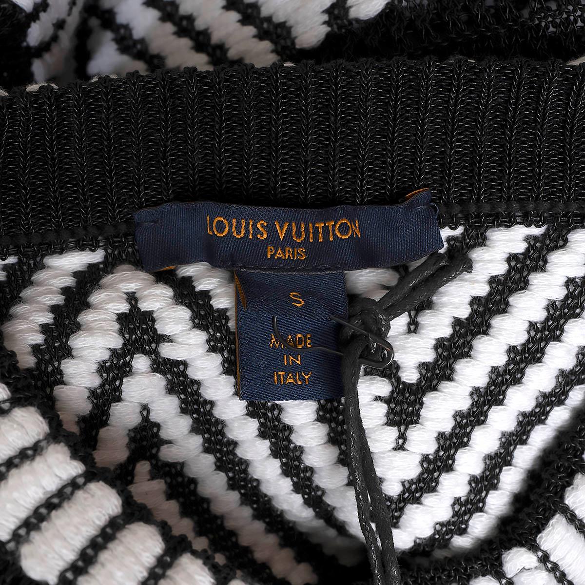 LOUIS VUITTON white & black cotton 2018 STRIPED CHEVRON JACQUARD Sweater S For Sale 3
