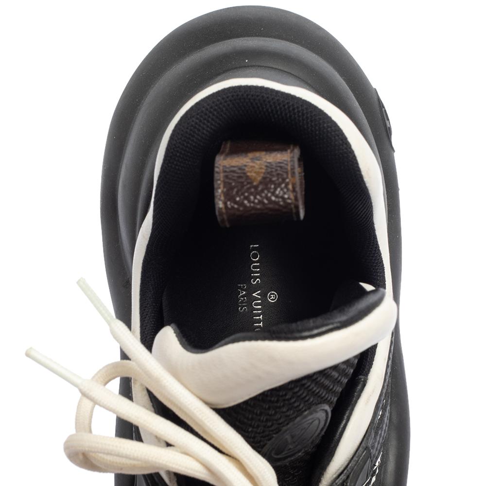 Louis Vuitton White/Black Leather And Mesh Archlight Sneakers Size 39 In Good Condition In Dubai, Al Qouz 2