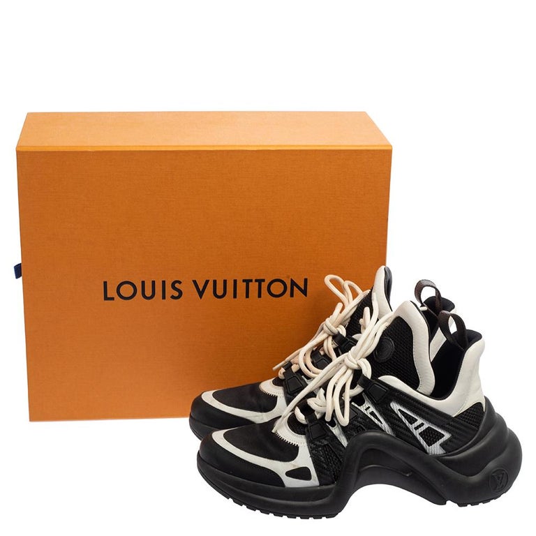Louis Vuitton Black/White Mesh and Leather Archlight Sneakers Size 39.5 Louis  Vuitton