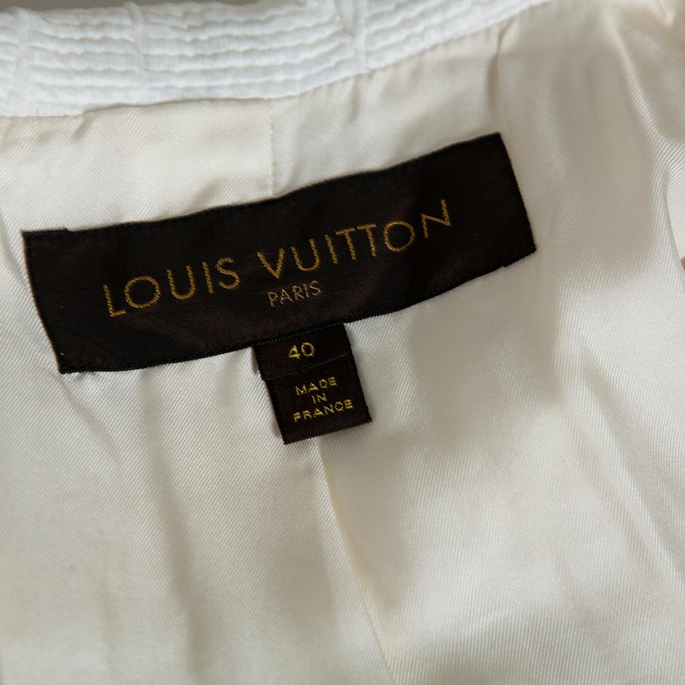 Louis Vuitton White Blend Jewel and Pearl Embellished Short Sleeve ...