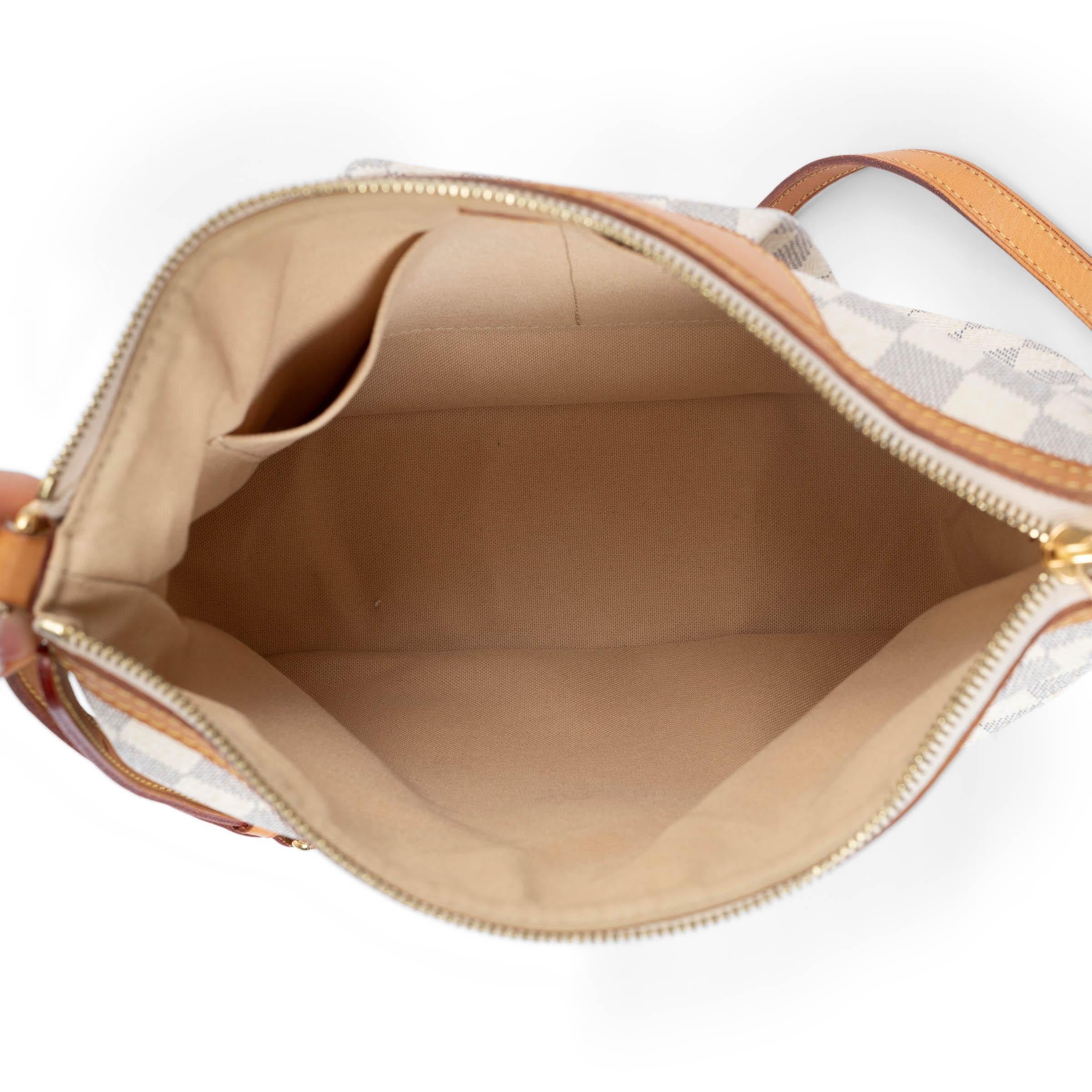 LOUIS VUITTON Weißblaue Damier Azur Canvas SIRACUSA PM Tasche aus Segeltuch SIRACUSA PM Damen