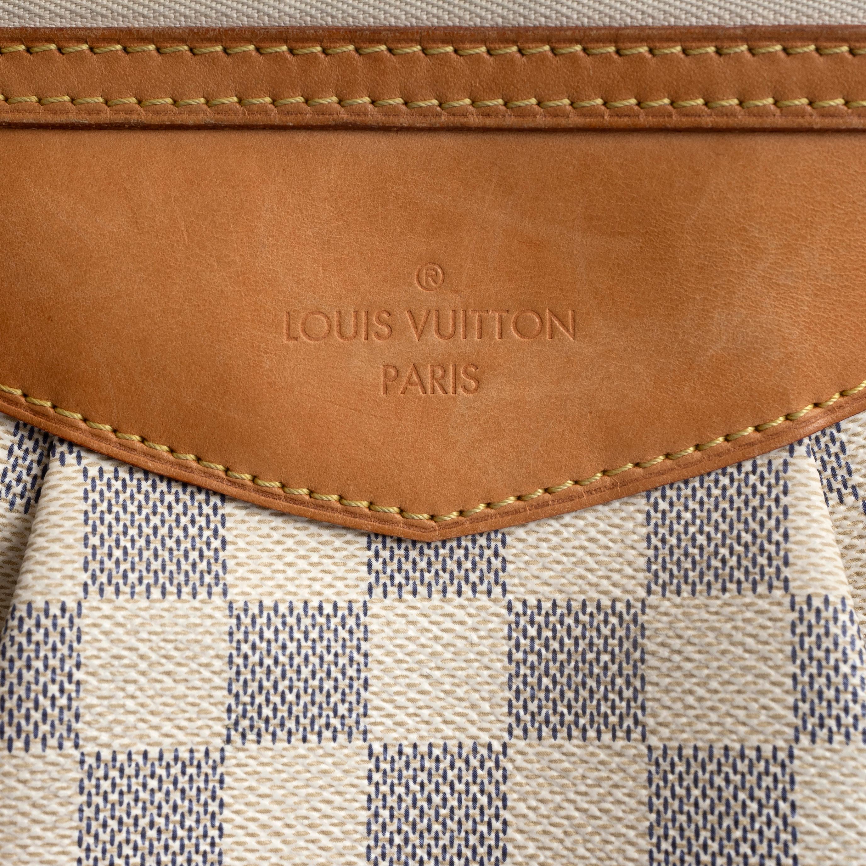 LOUIS VUITTON Weißblaue Damier Azur Canvas SIRACUSA PM Tasche aus Segeltuch SIRACUSA PM 1