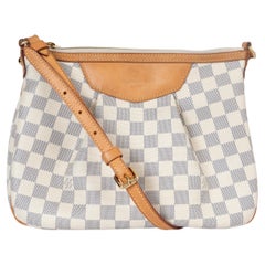 LOUIS VUITTON white blue Damier Azur canvas SIRACUSA PM Bag
