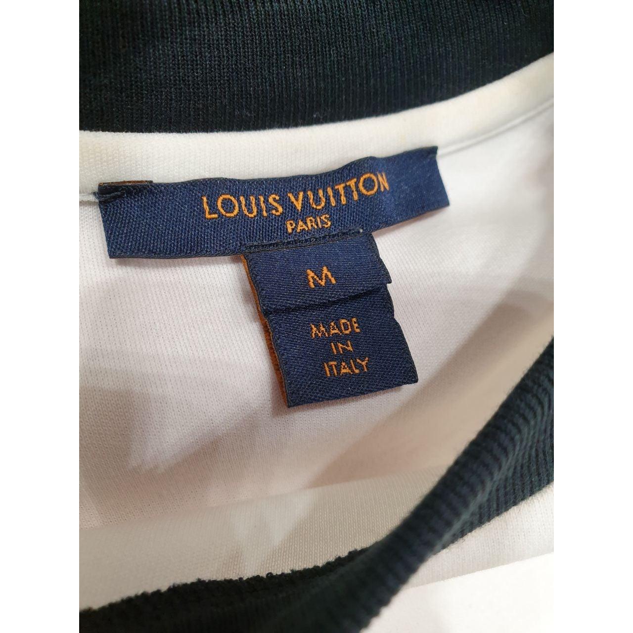 Grigio Louis Vuitton Logo Tee Bianco/Blu - Taglia M in vendita