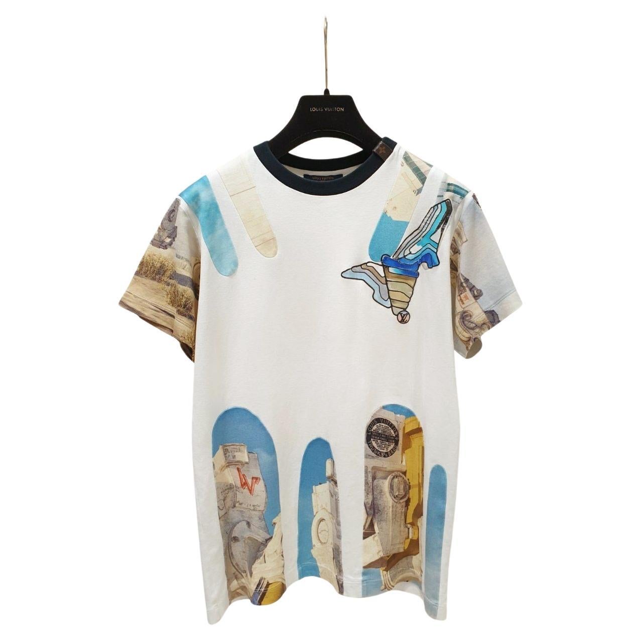 Camiseta Louis Vuitton Logo Blanco/Azul - Talla M