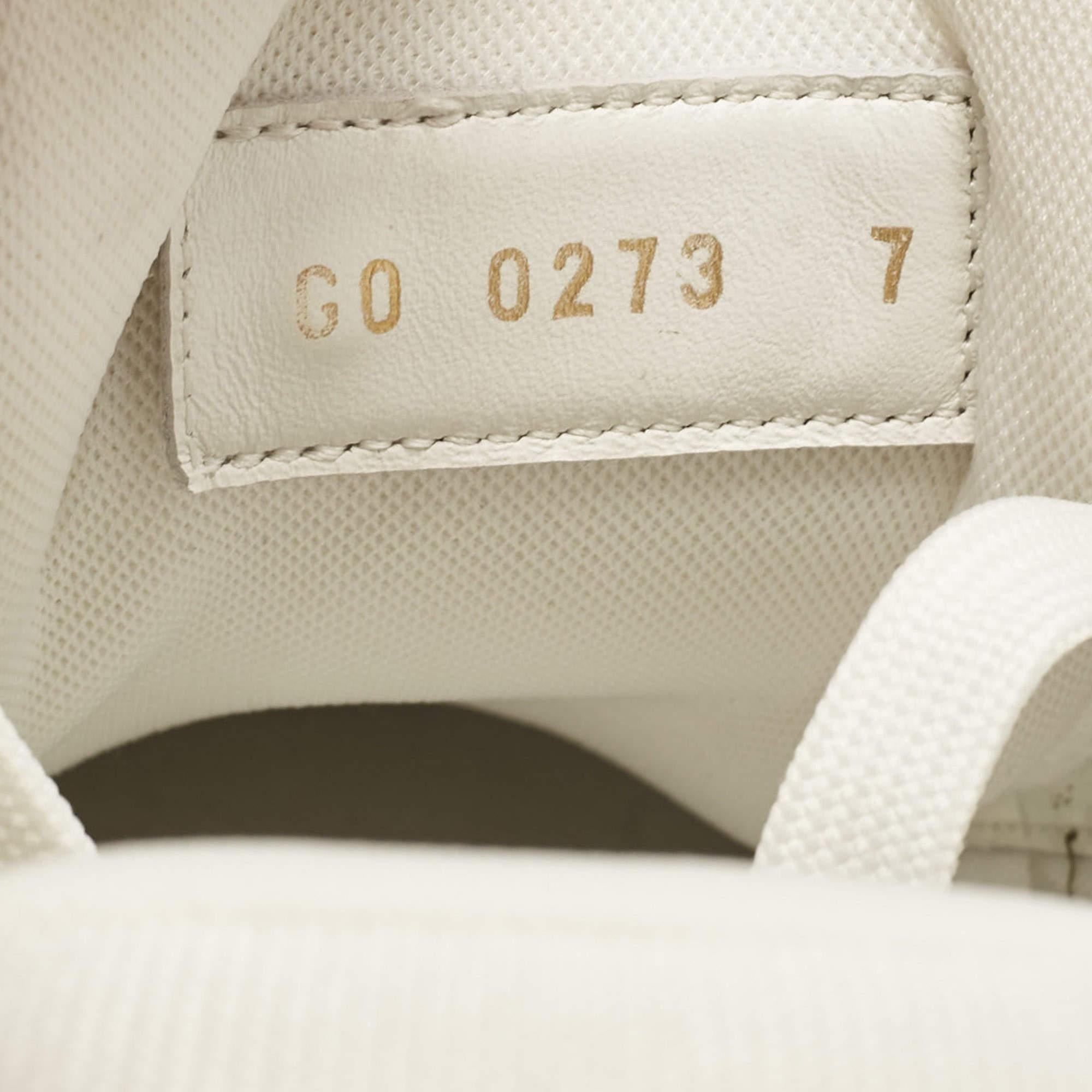 Louis Vuitton White/Blue Monogram Leather and Denim LV Trainer Sneakers Size 41 3