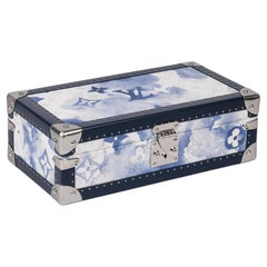 Weißes & blaues Aquarell Monogramm beschichtetes Segeltuch und Kalbsleder von Louis Vuitton