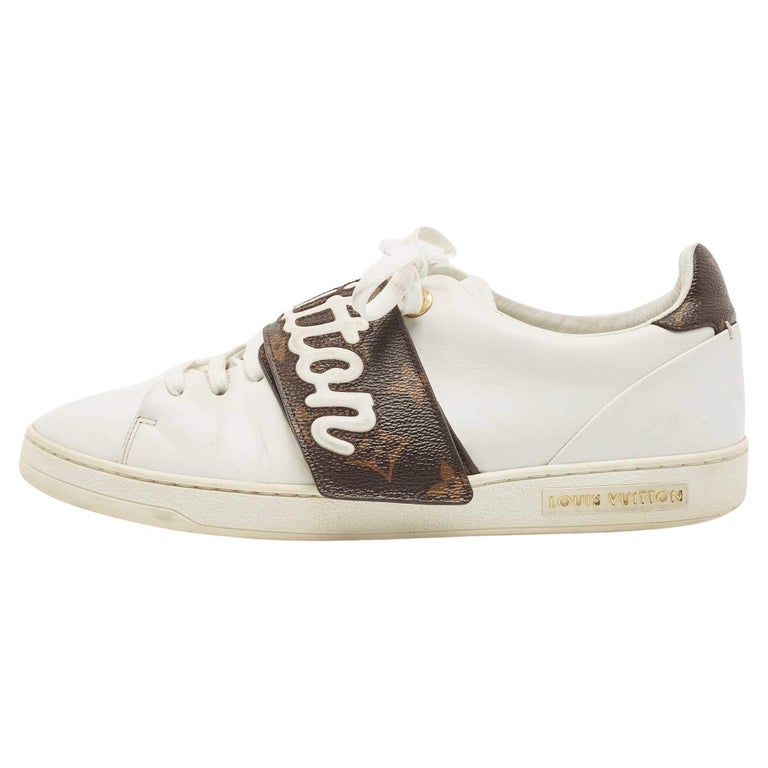 LOUIS VUITTON Calfskin Monogram Frontrow Sneaker 35 White | FASHIONPHILE