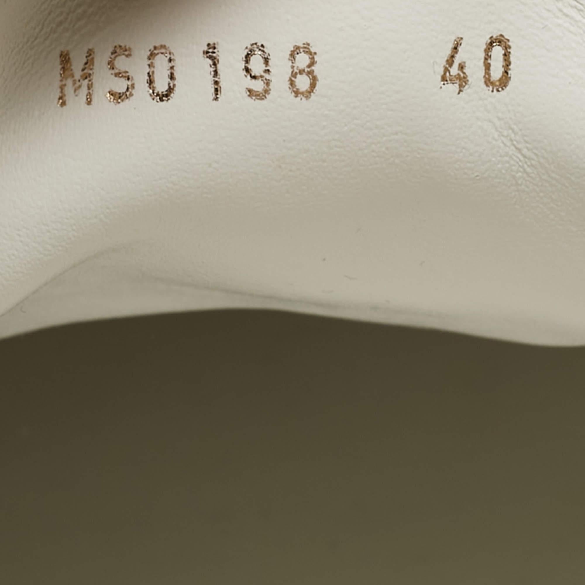 Louis Vuitton White/Brown Leather and Monogram Canvas Logo Strap Frontrow Sneake 2