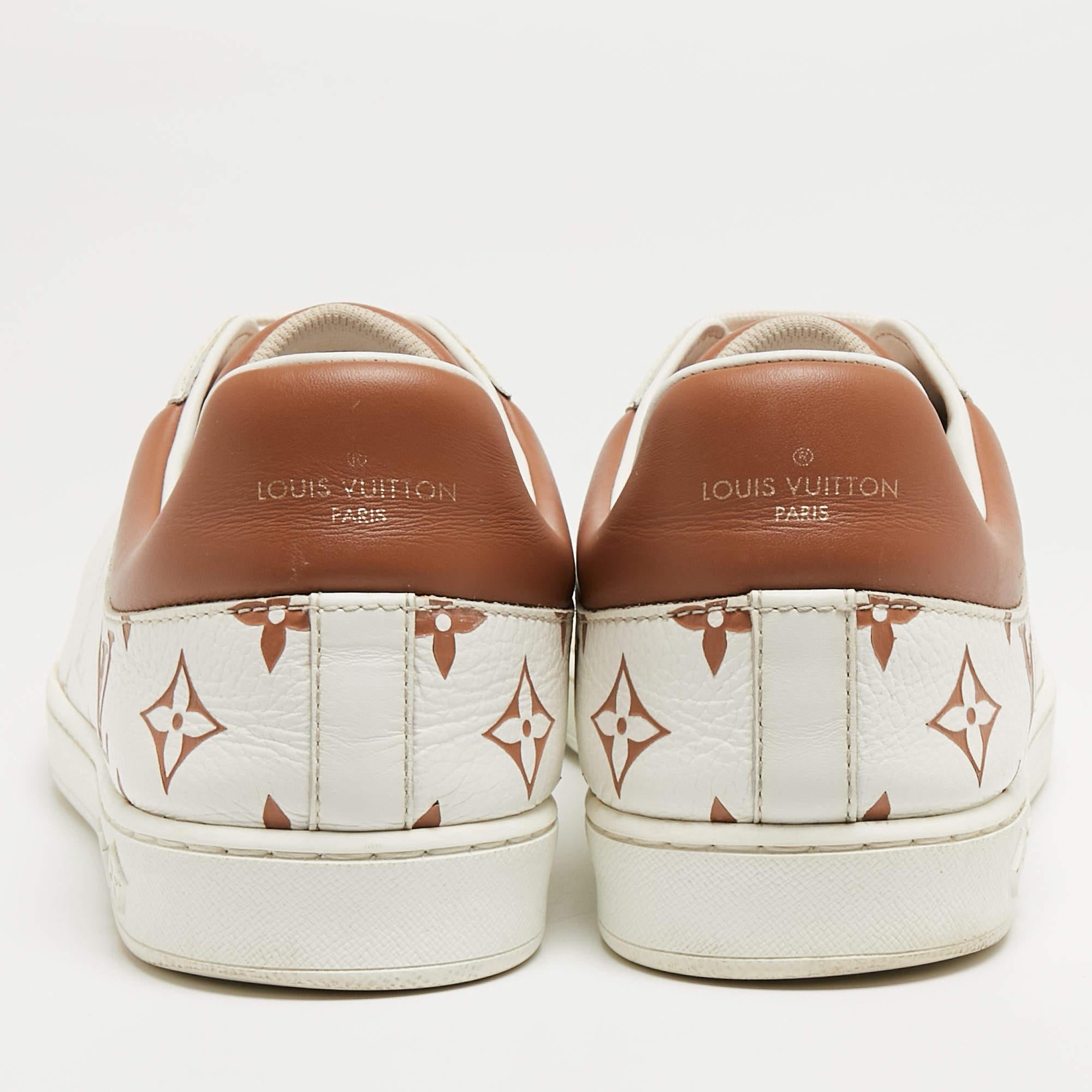 Louis Vuitton White/Brown Leather Luxembourg Sneakers Size 42 1
