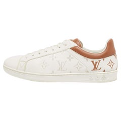 Louis Vuitton White/Brown Leather Luxembourg Sneakers Size 42