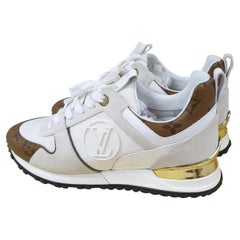 Louis Vuitton White/Brown Mesh And Monogram Canvas Run Away Sneakers