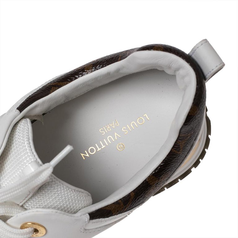 Louis Vuitton White Mesh, Leather and Monogram Canvas Run Away Sneakers  Size 36 Louis Vuitton