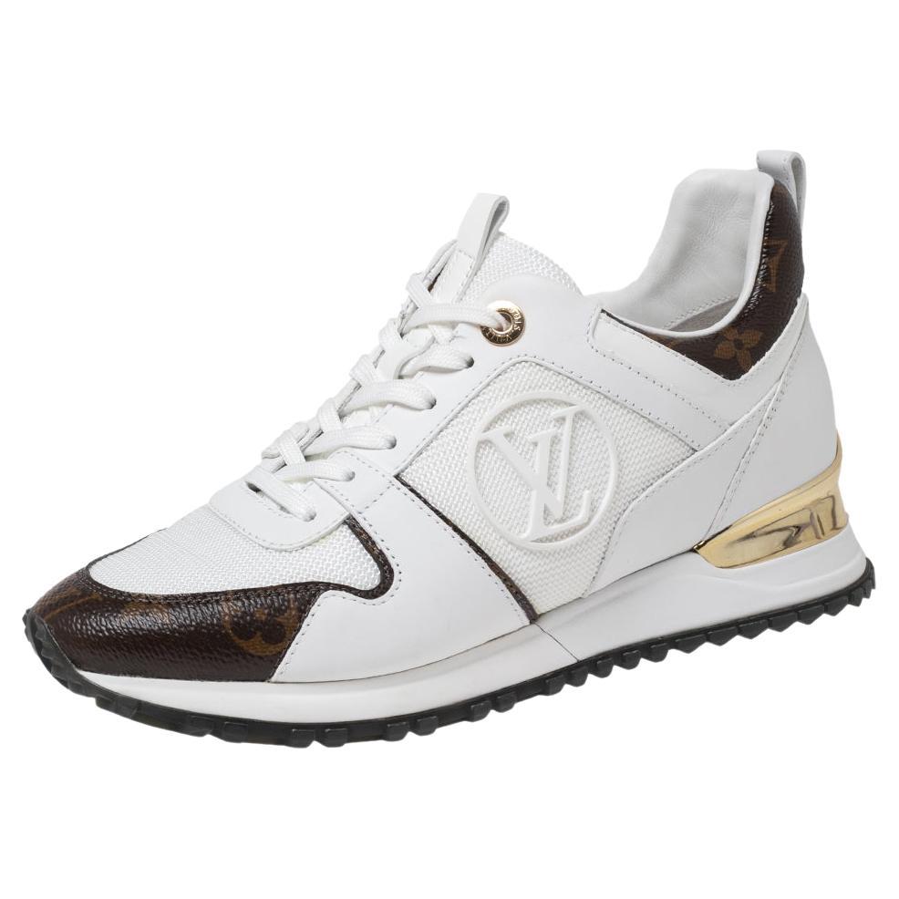 Louis Vuitton White/Brown Patent Leather, Suede, Mesh and Monogram Canvas  Run Away Sneakers Size 39 Louis Vuitton