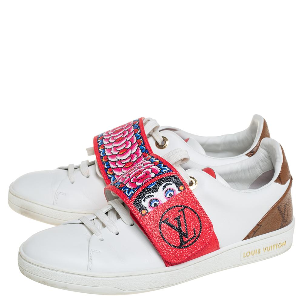 Louis Vuitton Weiß Braun Monogramm Canvas Kyoto Low Top Turnschuhe Größe 36 2