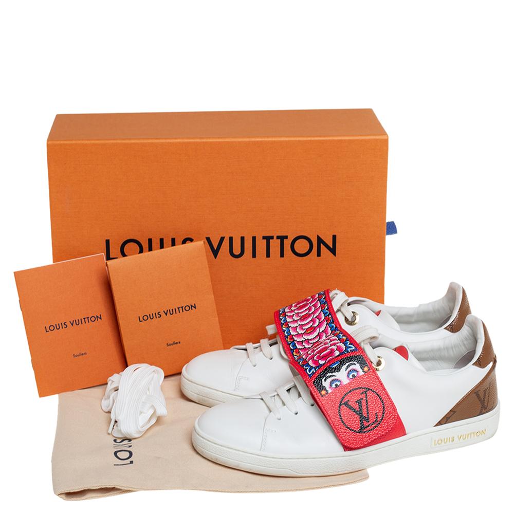 Louis Vuitton Weiß Braun Monogramm Canvas Kyoto Low Top Turnschuhe Größe 36 3