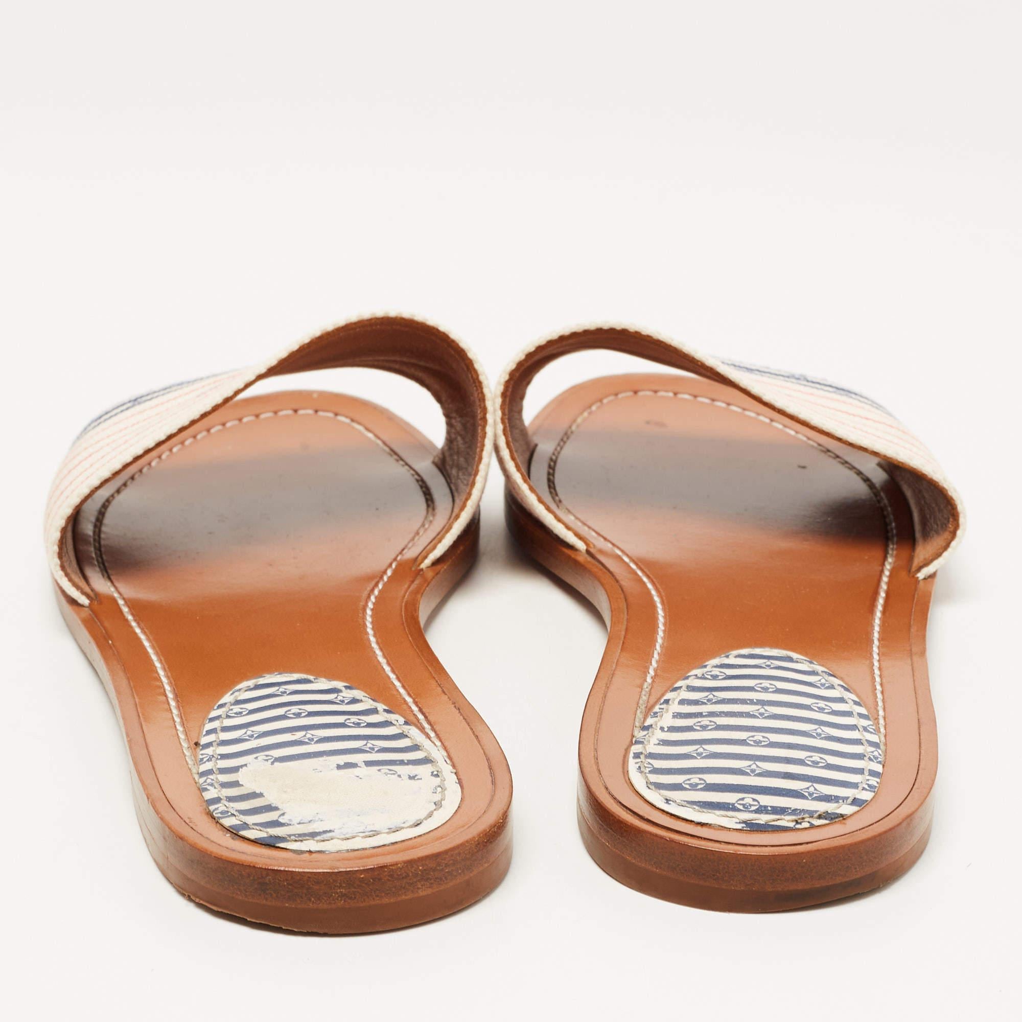 Wear these slides on days when you cannot choose between fashion and comfort, for they bring both. They are from Louis Vuitton, designed with leather soles and the brand name on the uppers.

