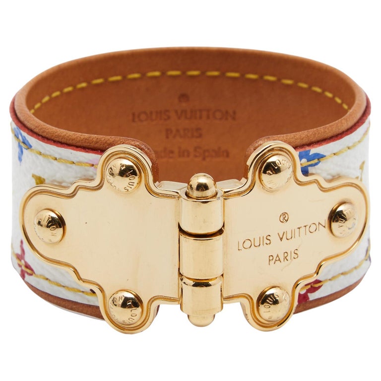 LOUIS VUITTON Lock Me Monogram Canvas Bracelet Brown Size 19