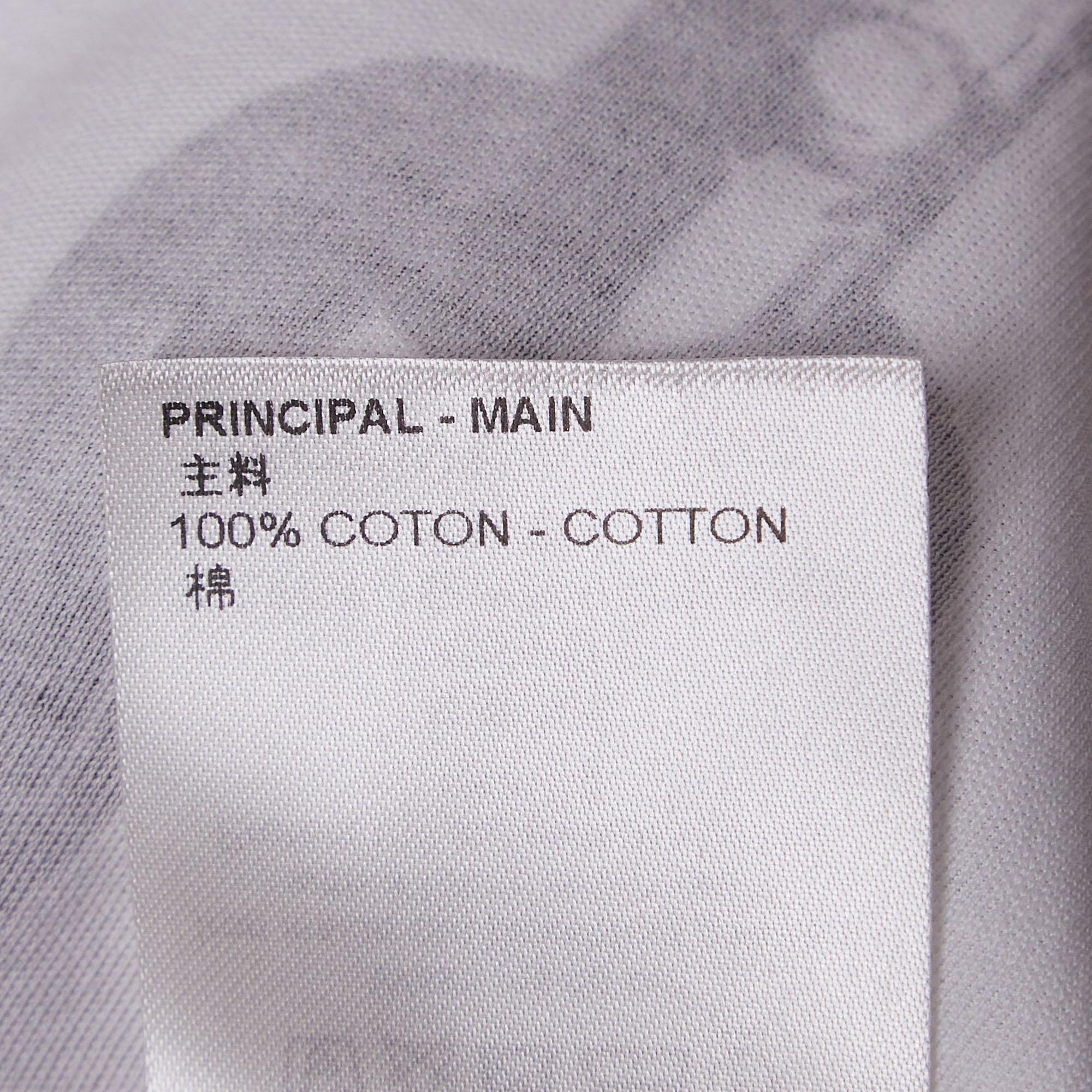 Women's Louis Vuitton White Chain Print Cotton Crew Neck T-Shirt L