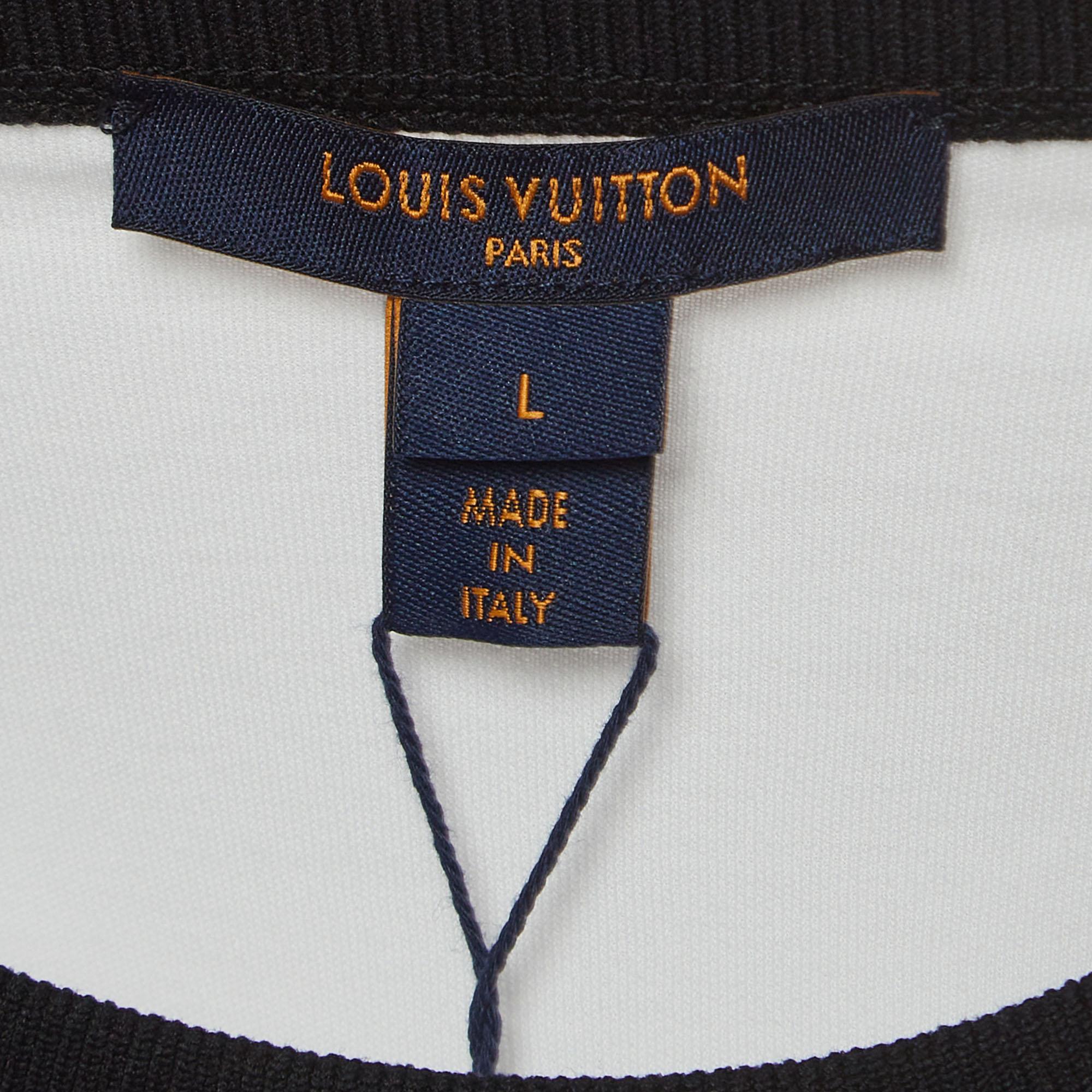 Louis Vuitton White Chain Print Cotton Crew Neck T-Shirt L 1