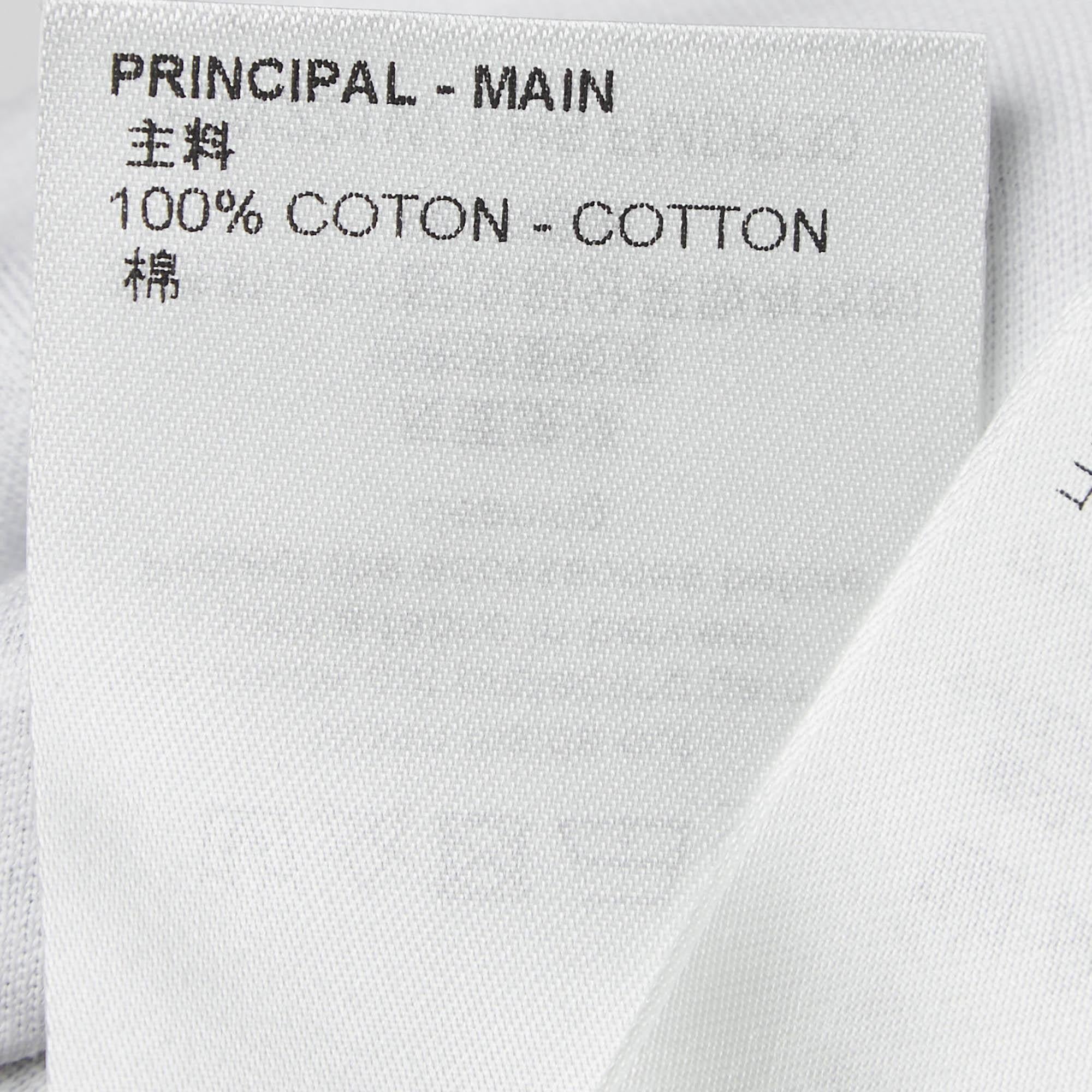 Gray Louis Vuitton White Chain Print Cotton Mini T-Shirt Dress S