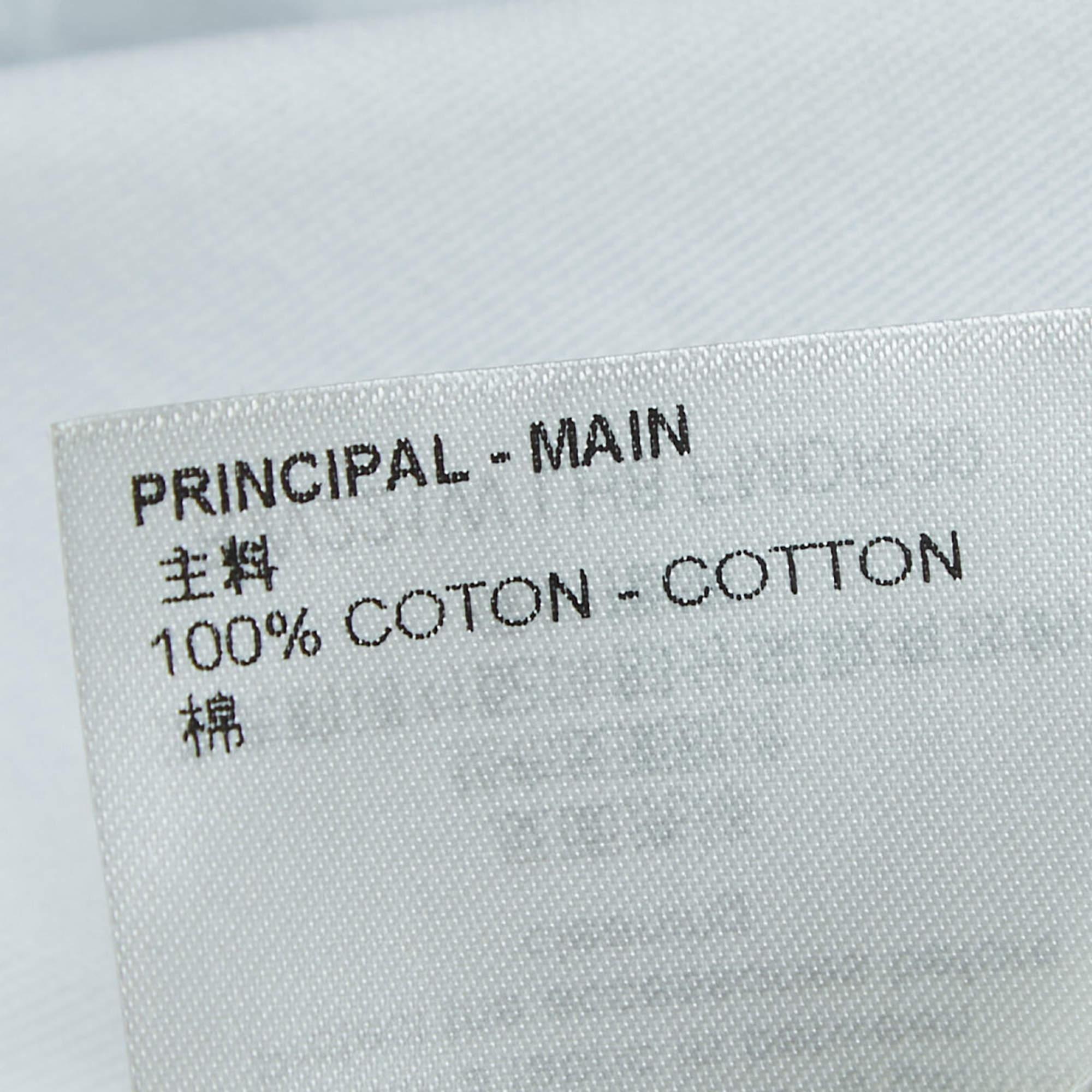 Louis Vuitton White Chain Print Cotton Mini T-Shirt Dress XL In New Condition In Dubai, Al Qouz 2