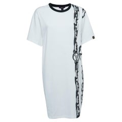 Louis Vuitton - Mini robe-t-chemise blanche en coton imprimé chaîne XL