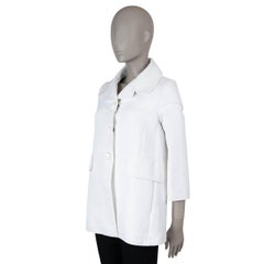 LOUIS VUITTON white cotton 2013 TWILL SHORT SWING Coat Jacket 38 S