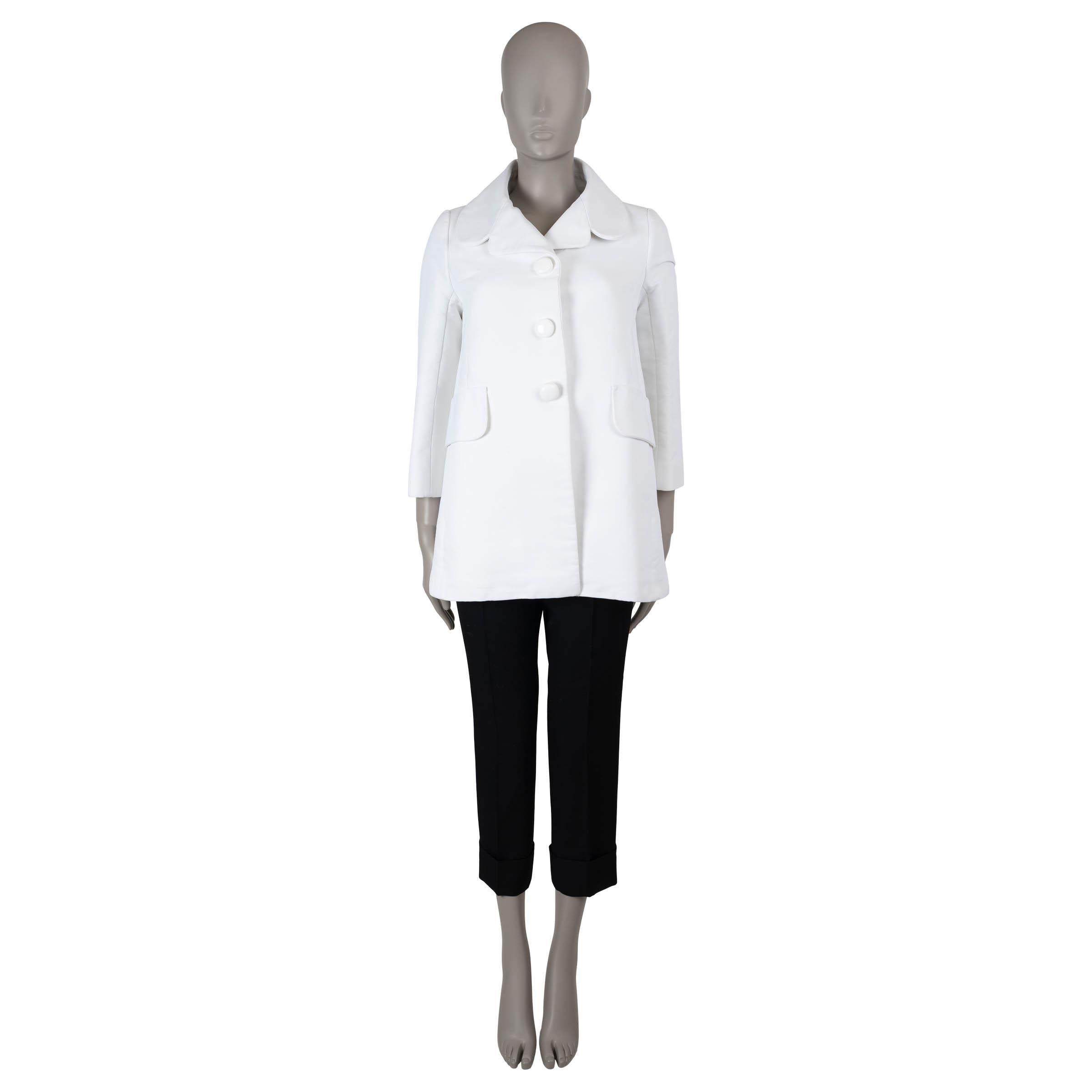 LOUIS VUITTON cotone bianco 2013 TWILL SHORT SWING Giacca Cappotto 38 S In condizioni ottime in vendita a Zürich, CH