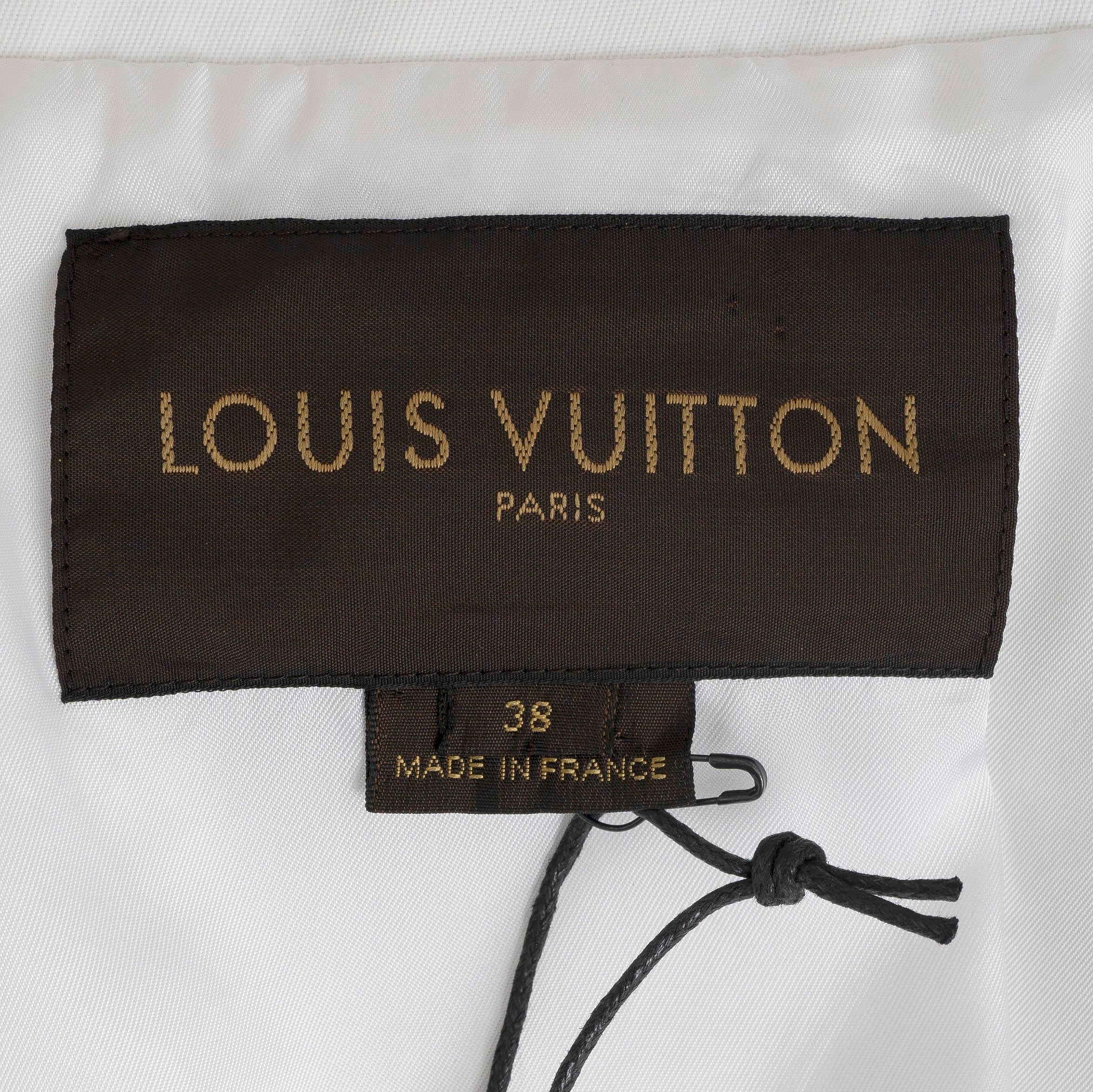 LOUIS VUITTON cotone bianco 2013 TWILL SHORT SWING Giacca Cappotto 38 S in vendita 1