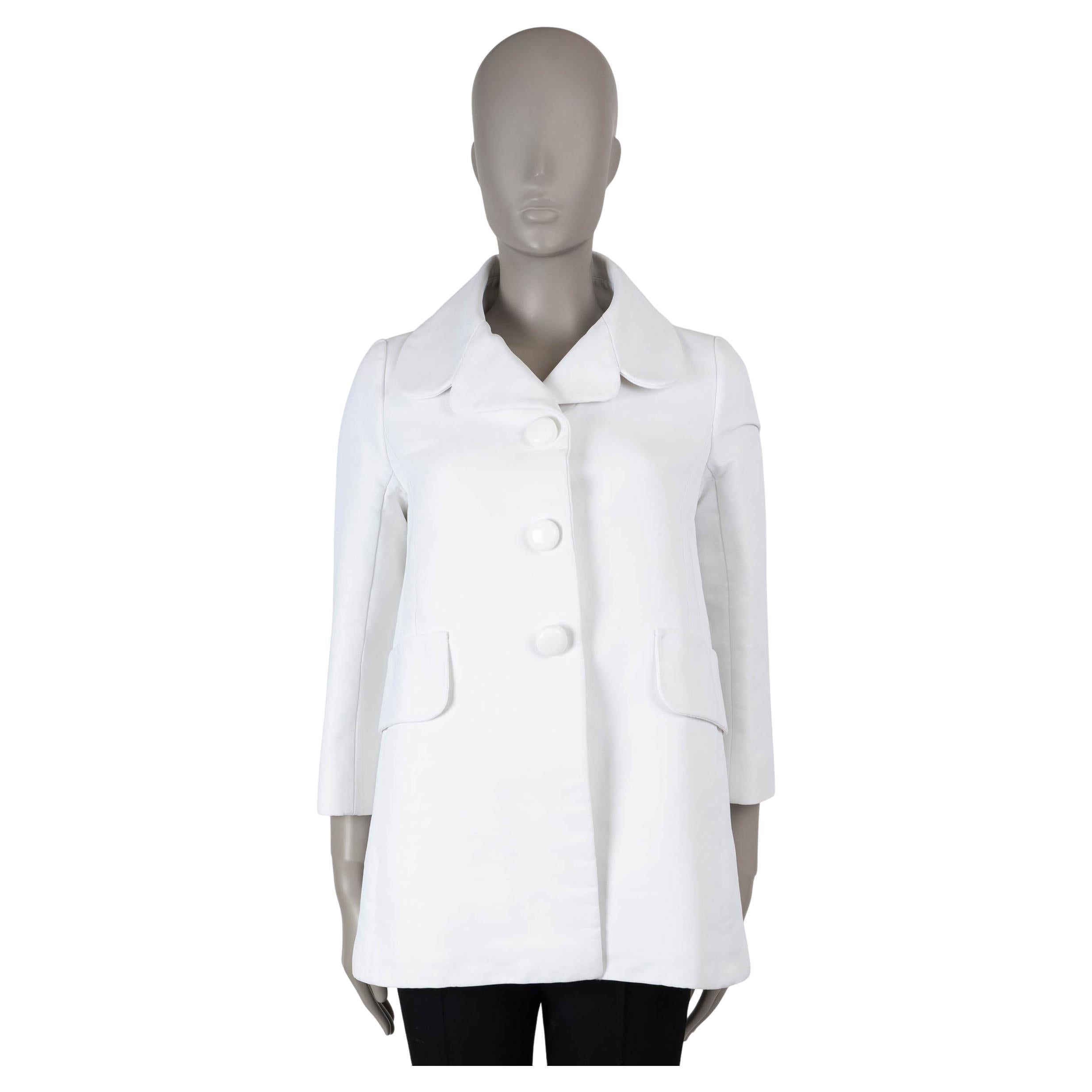 LOUIS VUITTON cotone bianco 2013 TWILL SHORT SWING Giacca Cappotto 38 S