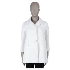 LOUIS VUITTON white cotton 2013 TWILL SHORT SWING Coat Jacket 38 S