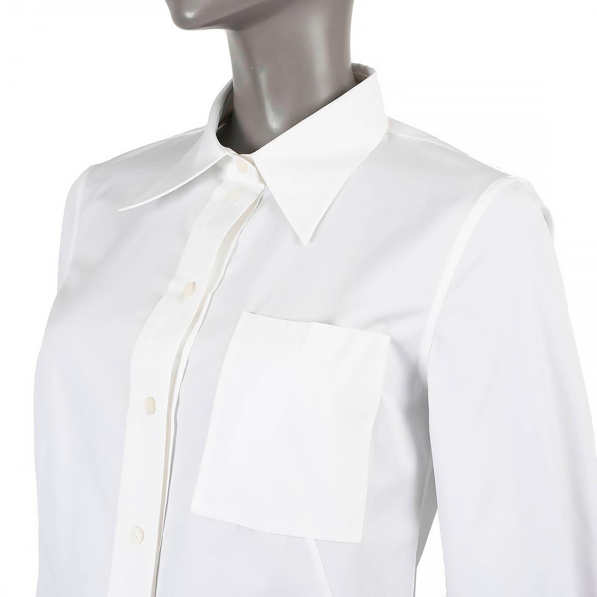 LOUIS VUITTON white cotton 2018 STRIPED CUFFS TUNIC Shirt 36 XS For Sale 1