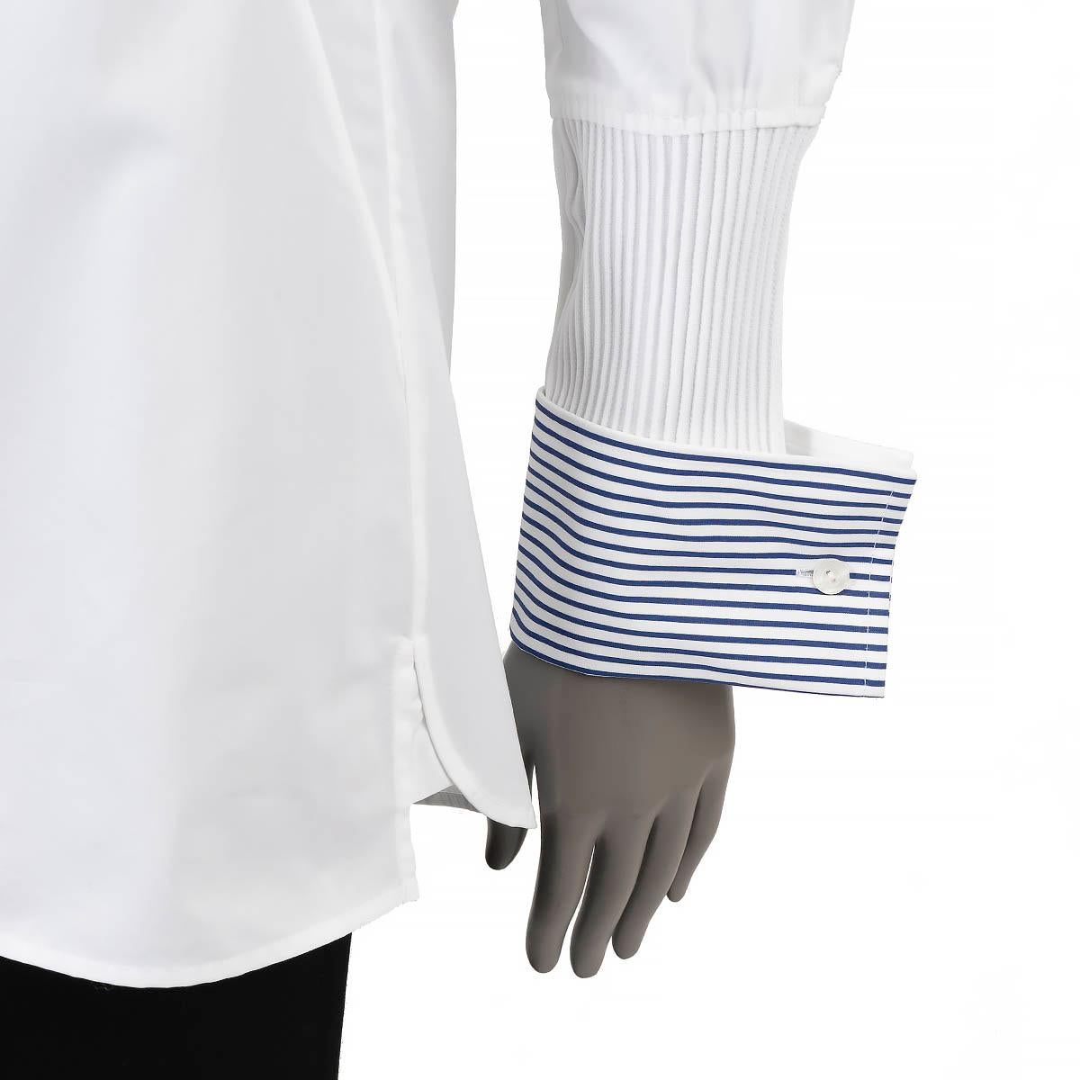 LOUIS VUITTON camicia in cotone bianco 2018 STRIPED CUFFS TUNIC 36 XS in vendita 1