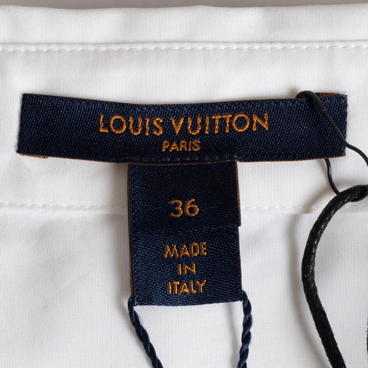 LOUIS VUITTON white cotton 2018 STRIPED CUFFS TUNIC Shirt 36 XS For Sale 3